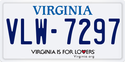 VA license plate VLW7297