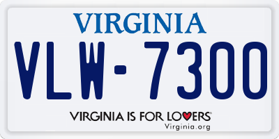 VA license plate VLW7300