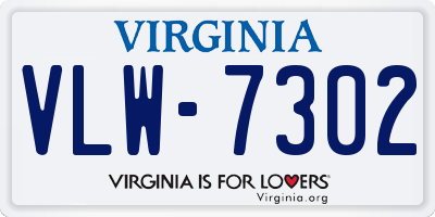 VA license plate VLW7302