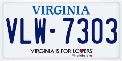 VA license plate VLW7303