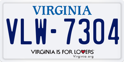 VA license plate VLW7304