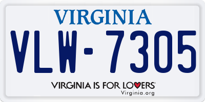 VA license plate VLW7305