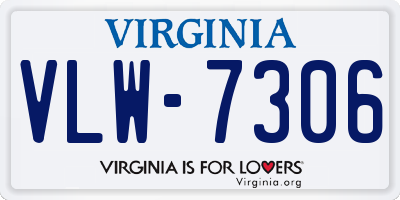 VA license plate VLW7306