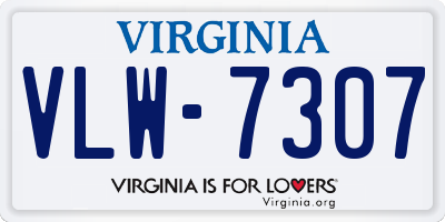 VA license plate VLW7307