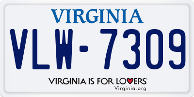 VA license plate VLW7309