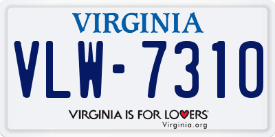 VA license plate VLW7310