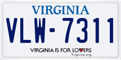 VA license plate VLW7311