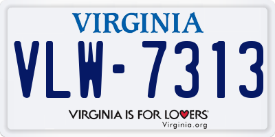 VA license plate VLW7313