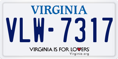 VA license plate VLW7317