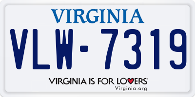 VA license plate VLW7319