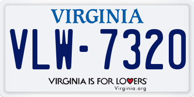 VA license plate VLW7320