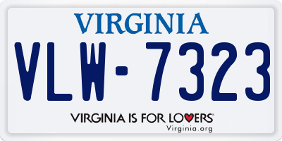 VA license plate VLW7323