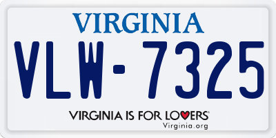 VA license plate VLW7325