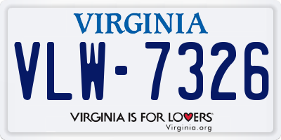 VA license plate VLW7326