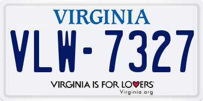 VA license plate VLW7327