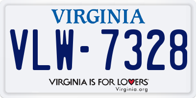 VA license plate VLW7328