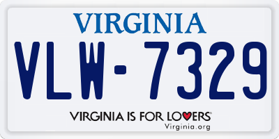 VA license plate VLW7329