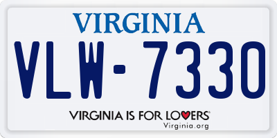 VA license plate VLW7330