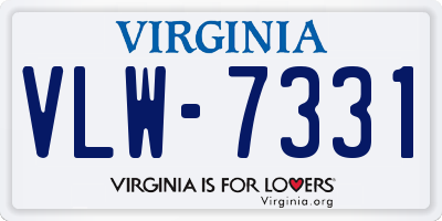 VA license plate VLW7331