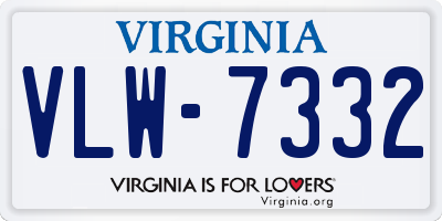 VA license plate VLW7332