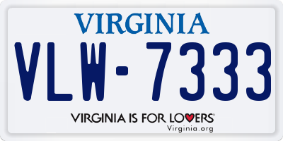 VA license plate VLW7333