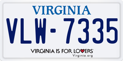 VA license plate VLW7335