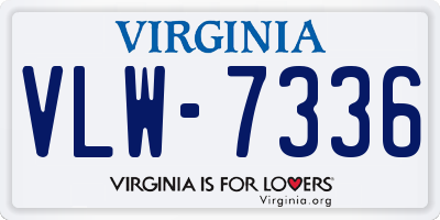 VA license plate VLW7336