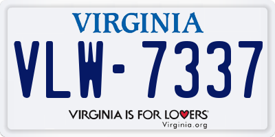 VA license plate VLW7337