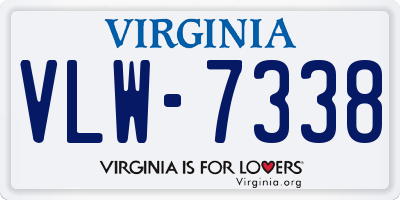 VA license plate VLW7338