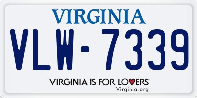 VA license plate VLW7339