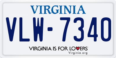 VA license plate VLW7340