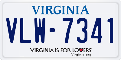 VA license plate VLW7341