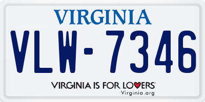 VA license plate VLW7346