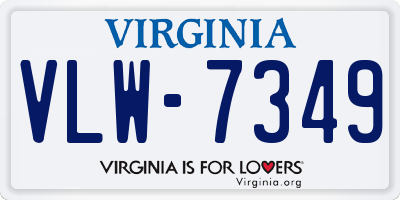 VA license plate VLW7349