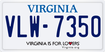 VA license plate VLW7350