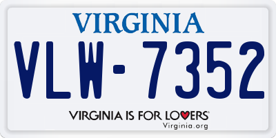 VA license plate VLW7352