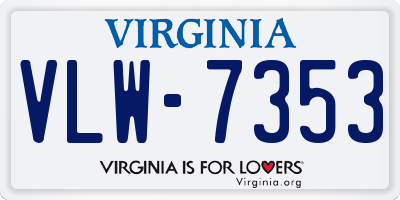 VA license plate VLW7353