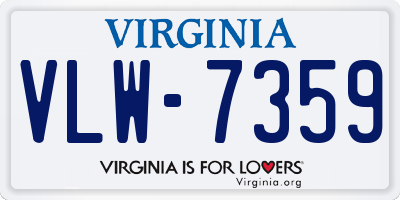 VA license plate VLW7359