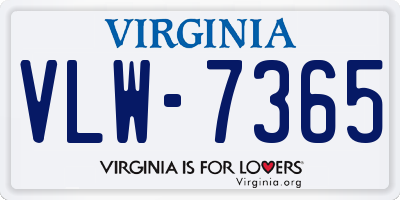 VA license plate VLW7365