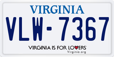 VA license plate VLW7367