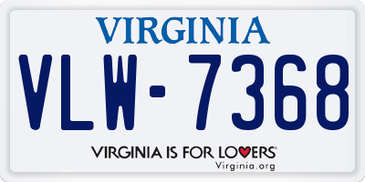 VA license plate VLW7368