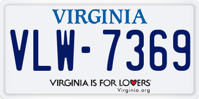 VA license plate VLW7369