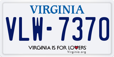 VA license plate VLW7370