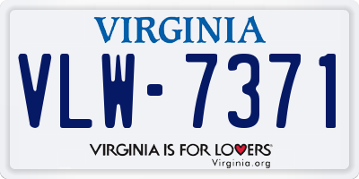 VA license plate VLW7371