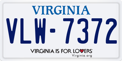 VA license plate VLW7372