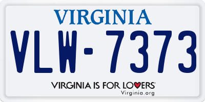 VA license plate VLW7373