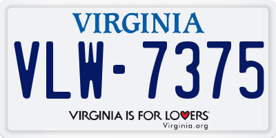 VA license plate VLW7375