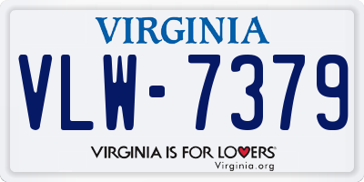 VA license plate VLW7379