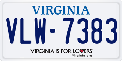 VA license plate VLW7383