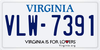 VA license plate VLW7391